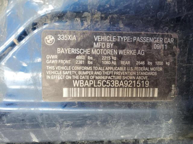 Photo 10 from auction – 2011 BMW 335 XI with VIN WBAPL5C53BA921519