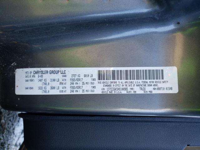 Photo 10 from auction – 2010 DODGE DAKOTA SXT with VIN 1D7CE3GK5AS100985