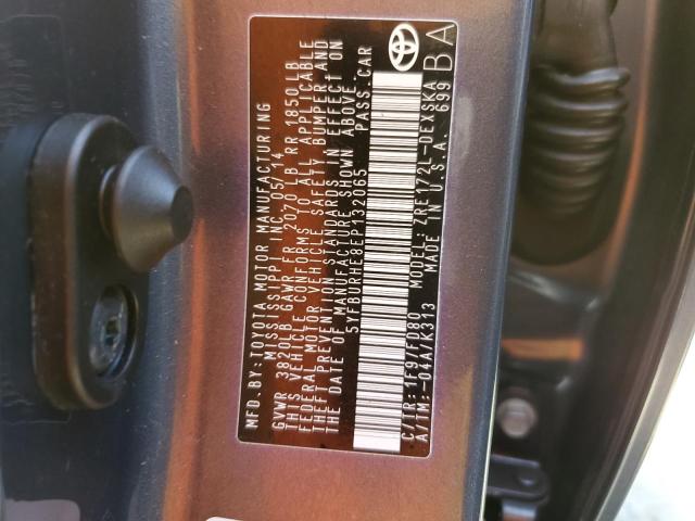 Photo 10 from auction – 2014 TOYOTA COROLLA L with VIN 5YFBURHE8EP132065