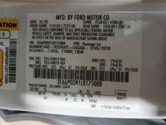 Photo 10 from auction – 2020 FORD FUSION TIT with VIN 3FA6P0D91LR175088