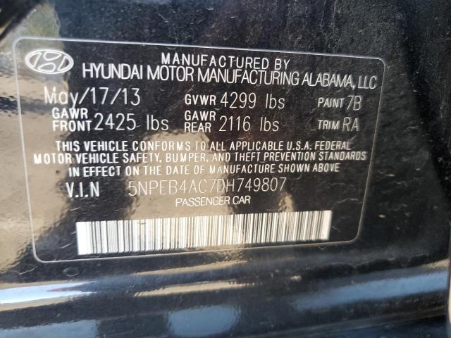 Photo 10 from auction – 2013 HYUNDAI SONATA GLS with VIN 5NPEB4AC7DH749807