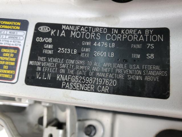 Photo 10 from auction – 2008 KIA RONDO BASE with VIN KNAFG525987197620
