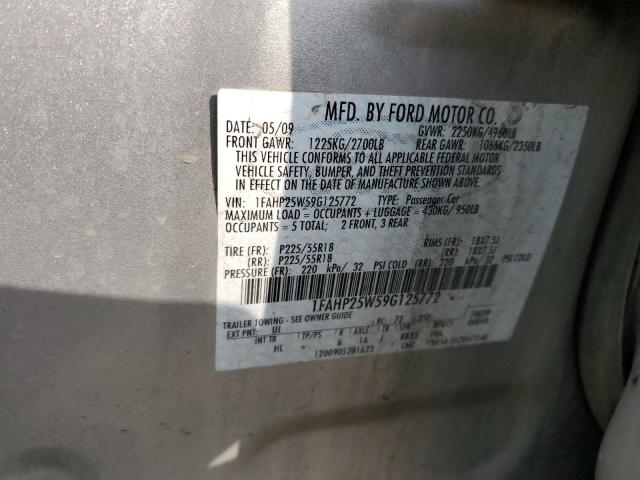 Photo 10 from auction – 2009 FORD TAURUS LIM with VIN 1FAHP25W59G125772