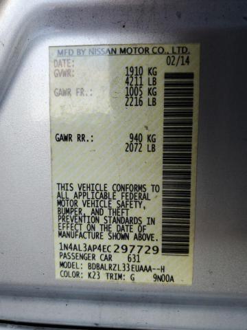 Photo 10 from auction – 2014 NISSAN ALTIMA 2.5 with VIN 1N4AL3AP4EC297729