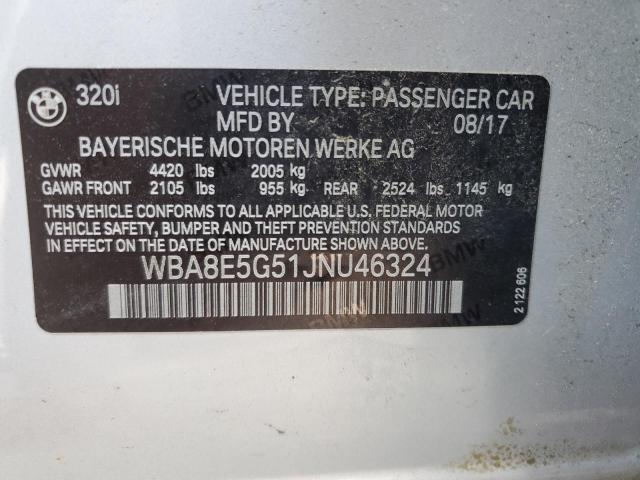 Photo 10 from auction – 2018 BMW 320 XI with VIN WBA8E5G51JNU46324