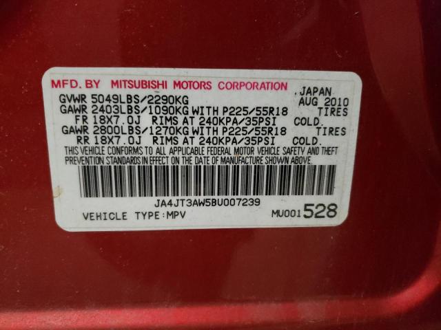 Photo 10 from auction – 2011 MITSUBISHI OUTLANDER with VIN JA4JT3AW5BU007239