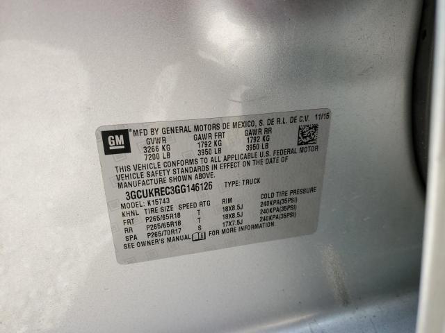 Photo 10 from auction – 2016 CHEVROLET SILVERADO with VIN 3GCUKREC3GG146126