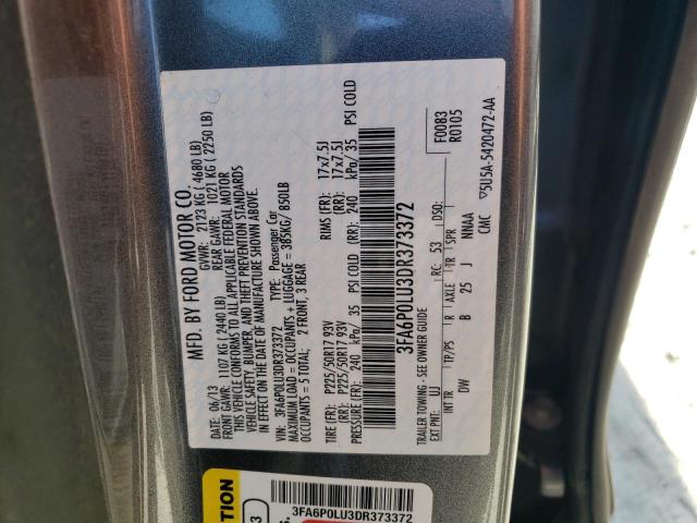 Photo 10 from auction – 2013 FORD FUSION SE with VIN 3FA6P0LU3DR373372