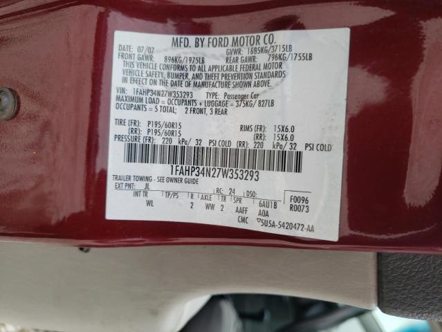 Photo 10 from auction – 2007 FORD FOCUS ZX4 with VIN 1FAHP34N27W353293