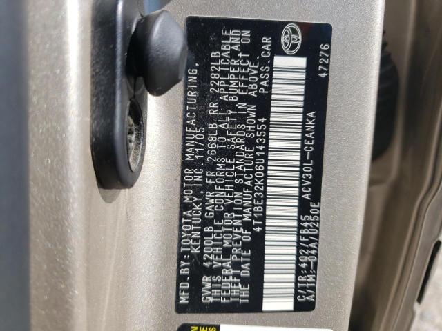 Photo 10 from auction – 2006 TOYOTA CAMRY LE with VIN 4T1BE32K06U143554