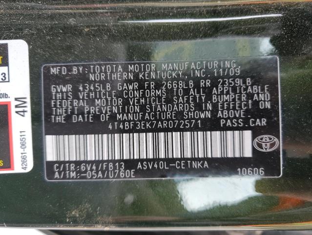 صورة رقم 10 من المزاد - 2010 TOYOTA CAMRY BASE مع VIN 4T4BF3EK7AR072571