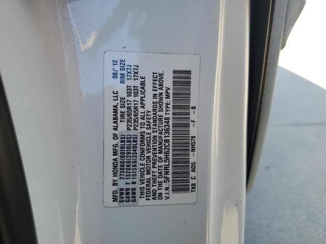 Photo 10 from auction – 2012 HONDA ODYSSEY EX with VIN 5FNRL5H62CB136348