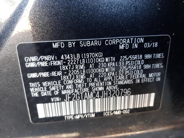 Photo 10 from auction – 2018 SUBARU CROSSTREK with VIN JF2GTAMC4JH320796