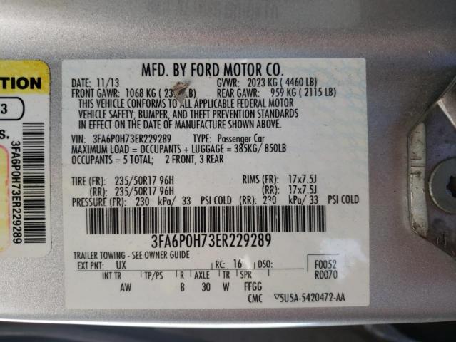 Photo 10 from auction – 2014 FORD FUSION SE with VIN 3FA6P0H73ER229289