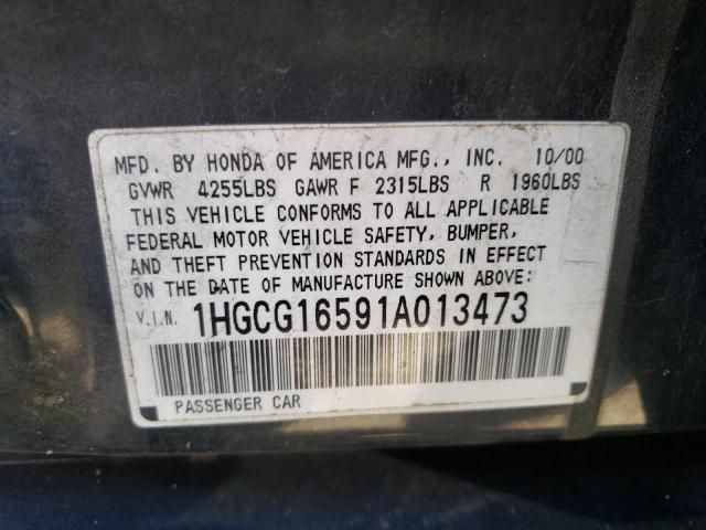 Photo 10 from auction – 2001 HONDA ACCORD EX with VIN 1HGCG16591A013473