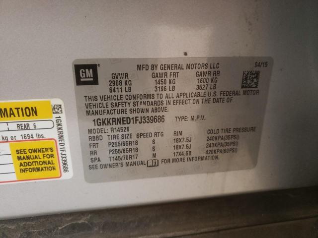 Photo 10 from auction – 2015 GMC ACADIA SLE with VIN 1GKKRNED1FJ339686