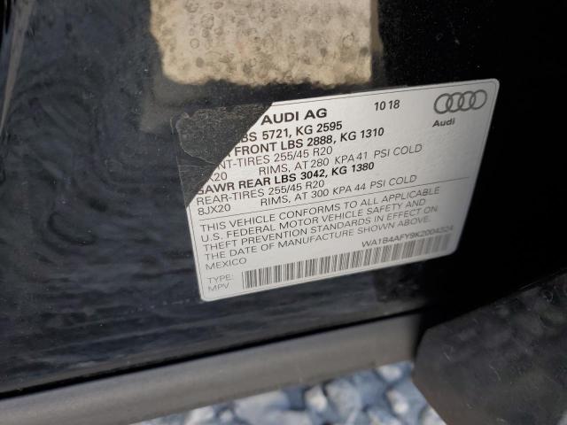 Photo 10 from auction – 2019 AUDI SQ5 PREMIU with VIN WA1B4AFY9K2004324