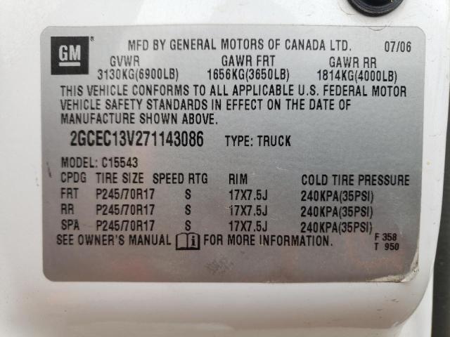Photo 10 from auction – 2007 CHEVROLET SILVERADO with VIN 2GCEC13V271143086