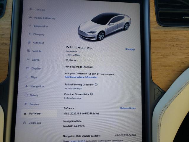 Photo 8 from auction – 2020 TESLA MODEL S with VIN 5YJSA1E40LF382818