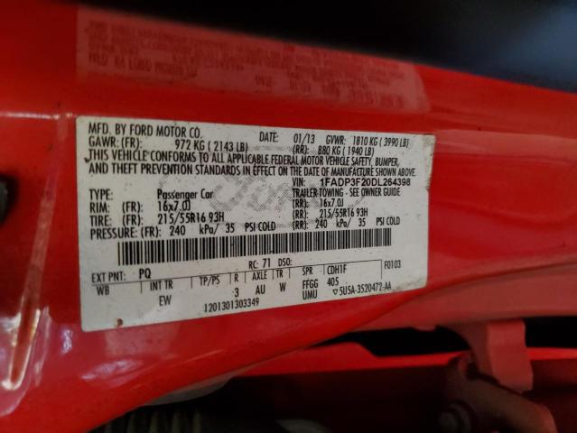Photo 10 from auction – 2013 FORD FOCUS SE with VIN 1FADP3F20DL264398
