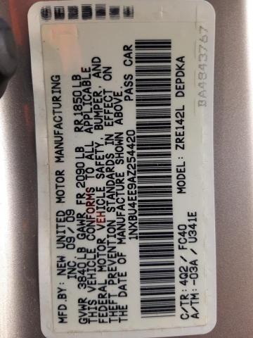 Photo 10 from auction – 2010 TOYOTA COROLLA BA with VIN 1NXBU4EE9AZ254420