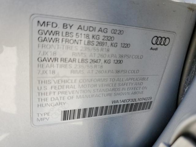 Photo 10 from auction – 2020 AUDI Q3 PREMIUM with VIN WA1AECF32L1074229
