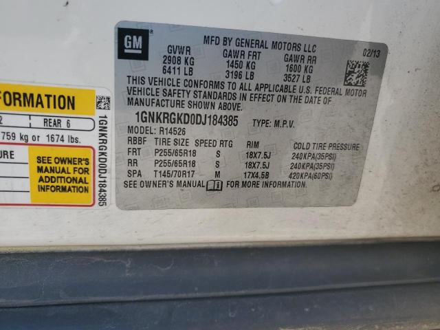 Photo 10 from auction – 2013 CHEVROLET TRAVERSE L with VIN 1GNKRGKD0DJ184385