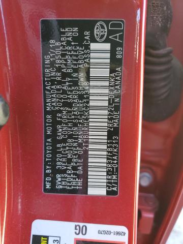 Photo 10 from auction – 2019 TOYOTA COROLLA L with VIN 2T1BURHE5KC211348