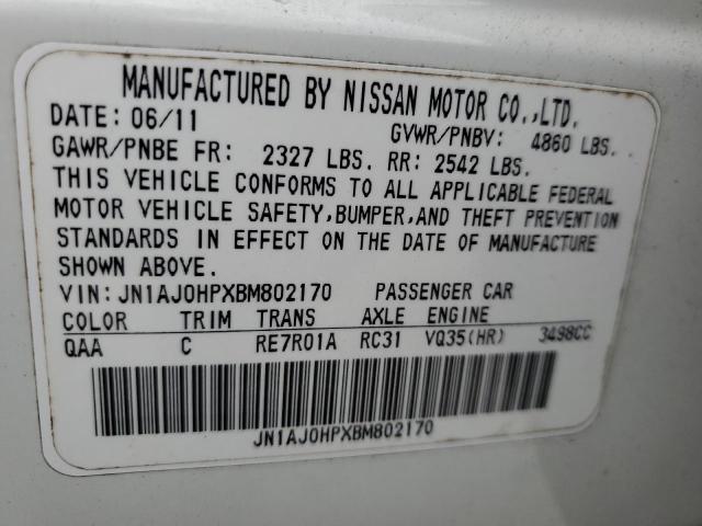 Photo 10 from auction – 2011 INFINITI EX35 BASE with VIN JN1AJ0HPXBM802170
