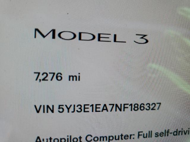 Photo 8 from auction – 2022 TESLA MODEL 3 with VIN 5YJ3E1EA7NF186327