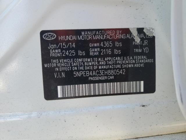Photo 10 from auction – 2014 HYUNDAI SONATA GLS with VIN 5NPEB4AC3EH880542