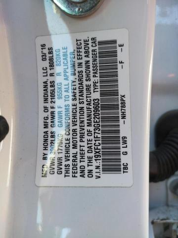 Photo 10 from auction – 2016 HONDA CIVIC EXL with VIN 19XFC1F73GE209603