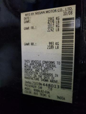 Photo 10 from auction – 2009 NISSAN ALTIMA 2.5 with VIN 1N4AL21E19N448013