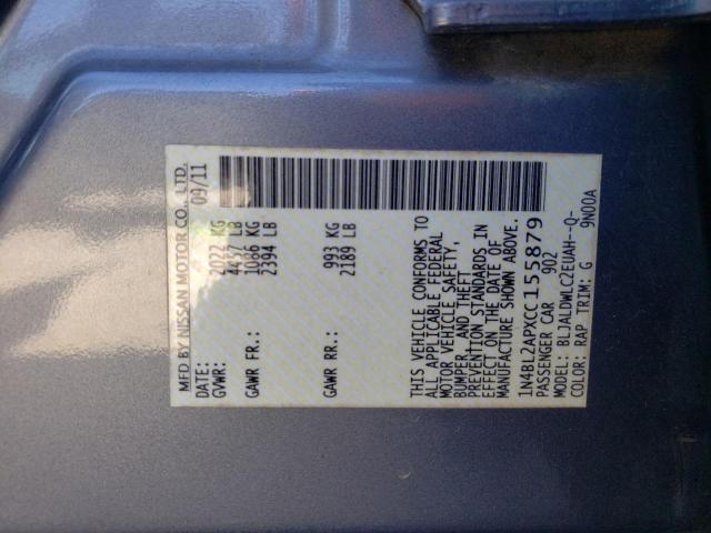 Photo 10 from auction – 2012 NISSAN ALTIMA SR with VIN 1N4BL2APXCC155879
