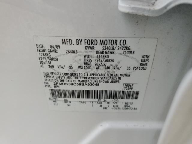 Photo 10 from auction – 2009 FORD EDGE LIMIT with VIN 2FMDK39C59BA93048