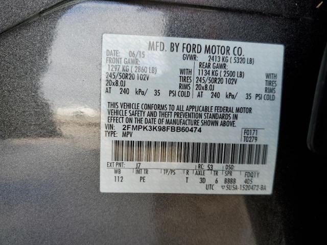 Photo 10 from auction – 2015 FORD EDGE TITAN with VIN 2FMPK3K98FBB60474