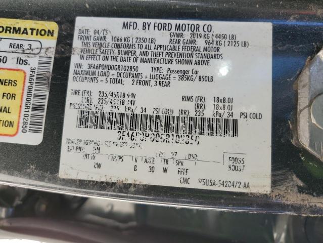 Photo 10 from auction – 2016 FORD FUSION SE with VIN 3FA6P0HD0GR102850