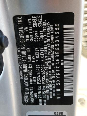 Photo 10 from auction – 2014 KIA SORENTO LX with VIN 5XYKTCA68EG534689