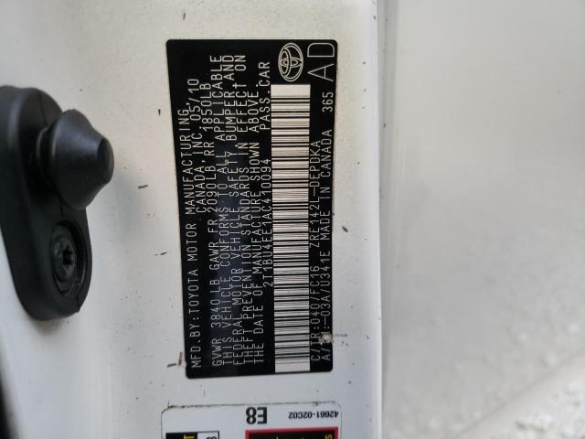 Photo 10 from auction – 2010 TOYOTA COROLLA BA with VIN 2T1BU4EE1AC410094