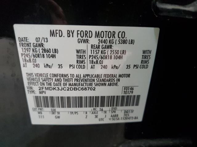 Photo 10 from auction – 2013 FORD EDGE SEL with VIN 2FMDK3JC2DBC68702