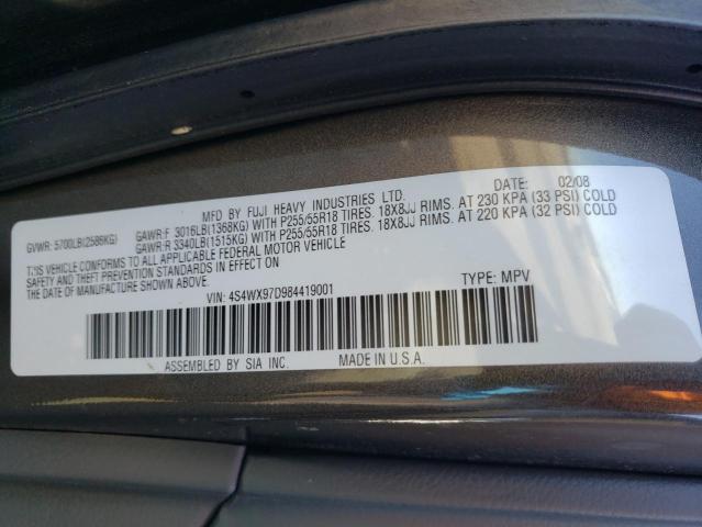 Photo 10 from auction – 2008 SUBARU TRIBECA with VIN 4S4WX97D984419001