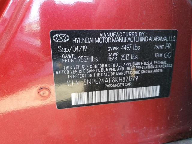Photo 10 from auction – 2019 HYUNDAI SONATA SE with VIN 5NPE24AF8KH821279