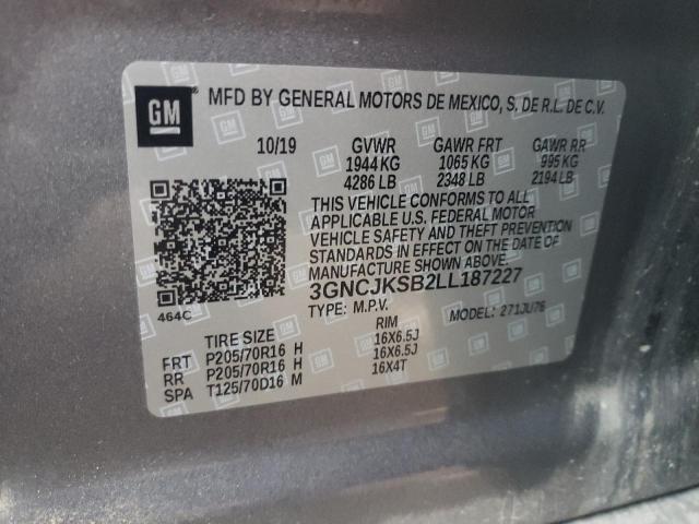 Photo 10 from auction – 2020 CHEVROLET TRAX LS with VIN 3GNCJKSB2LL187227