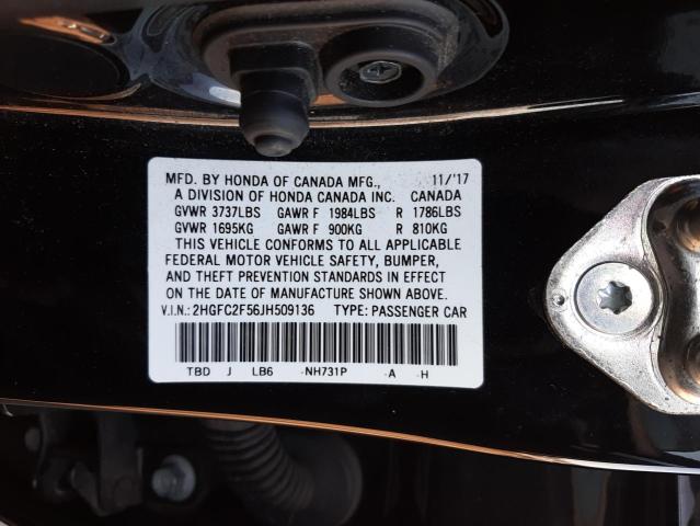 Photo 10 from auction – 2018 HONDA CIVIC LX with VIN 2HGFC2F56JH509136
