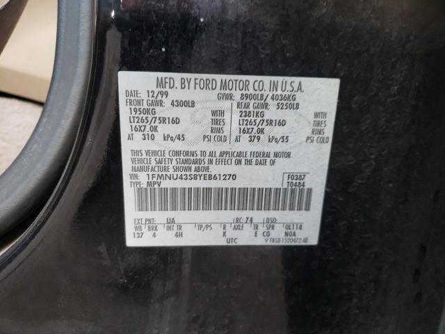 Photo 10 from auction – 2000 FORD EXCURSION with VIN 1FMNU43S8YEB61270