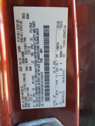 Photo 10 from auction – 2014 FORD ESCAPE SE with VIN 1FMCU9GX2EUC33673