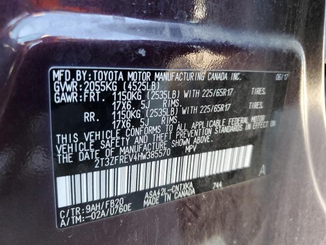 Photo 10 from auction – 2017 TOYOTA RAV4 LE with VIN 2T3ZFREV4HW385570