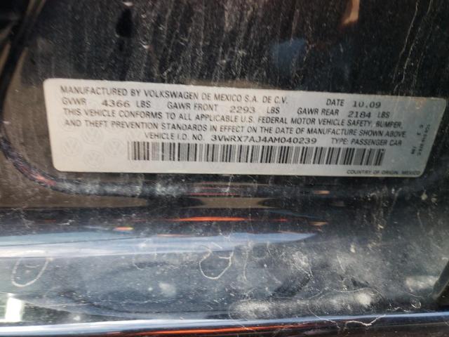 Photo 10 from auction – 2010 VOLKSWAGEN JETTA SE with VIN 3VWRX7AJ4AM040239