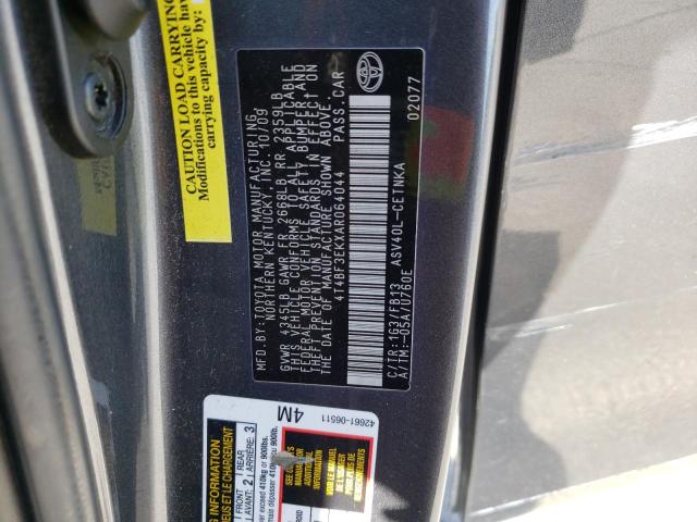 Photo 10 from auction – 2010 TOYOTA CAMRY BASE with VIN 4T4BF3EKXAR064044