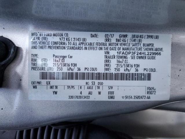 Photo 10 from auction – 2017 FORD FOCUS SE with VIN 1FADP3F24HL229966
